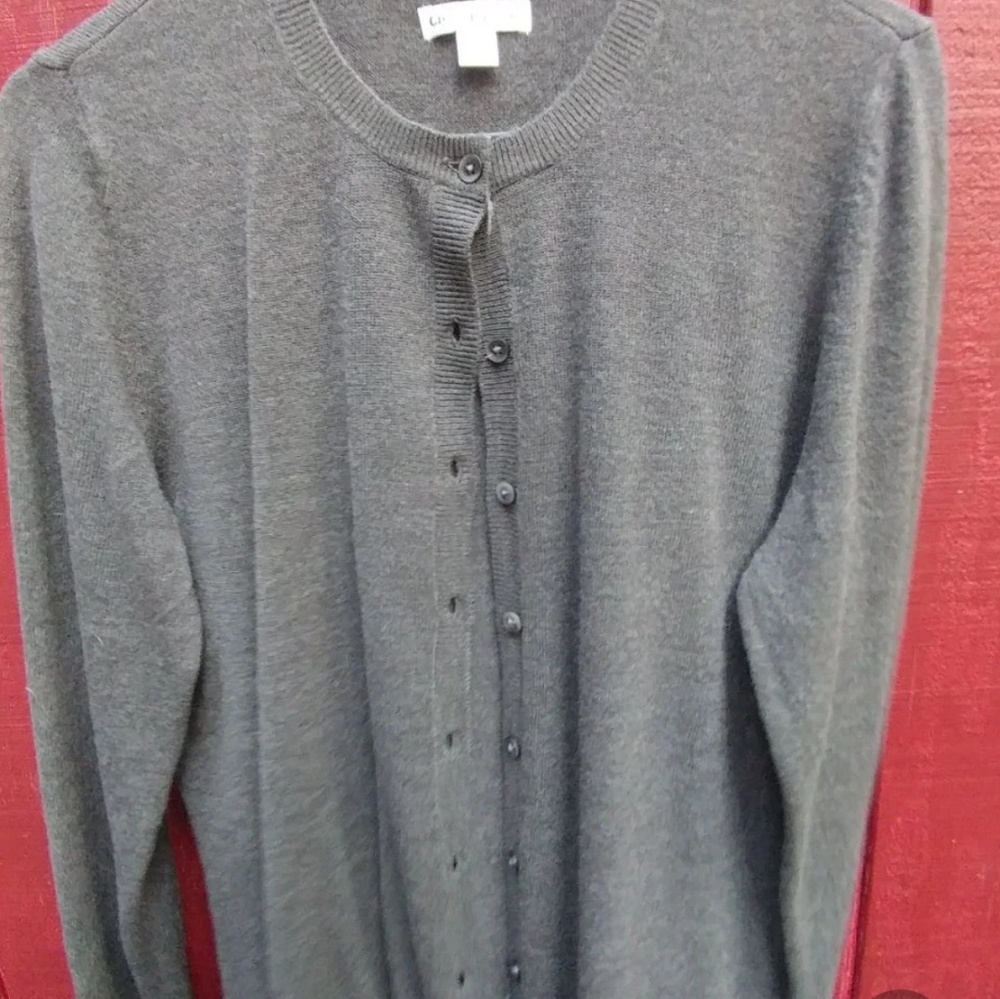 Grey button up sweater